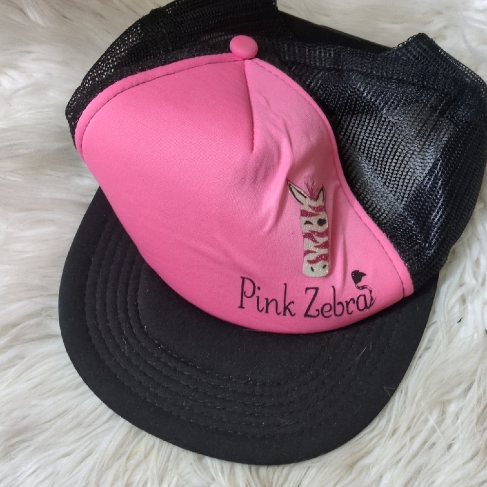 Pink Zebra Kids Hat - Vibrant Pink and Classic Black